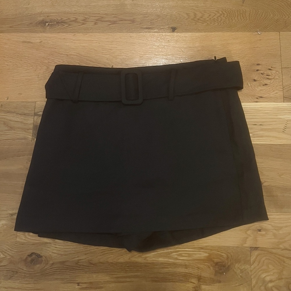 Black Belted Mini Skort